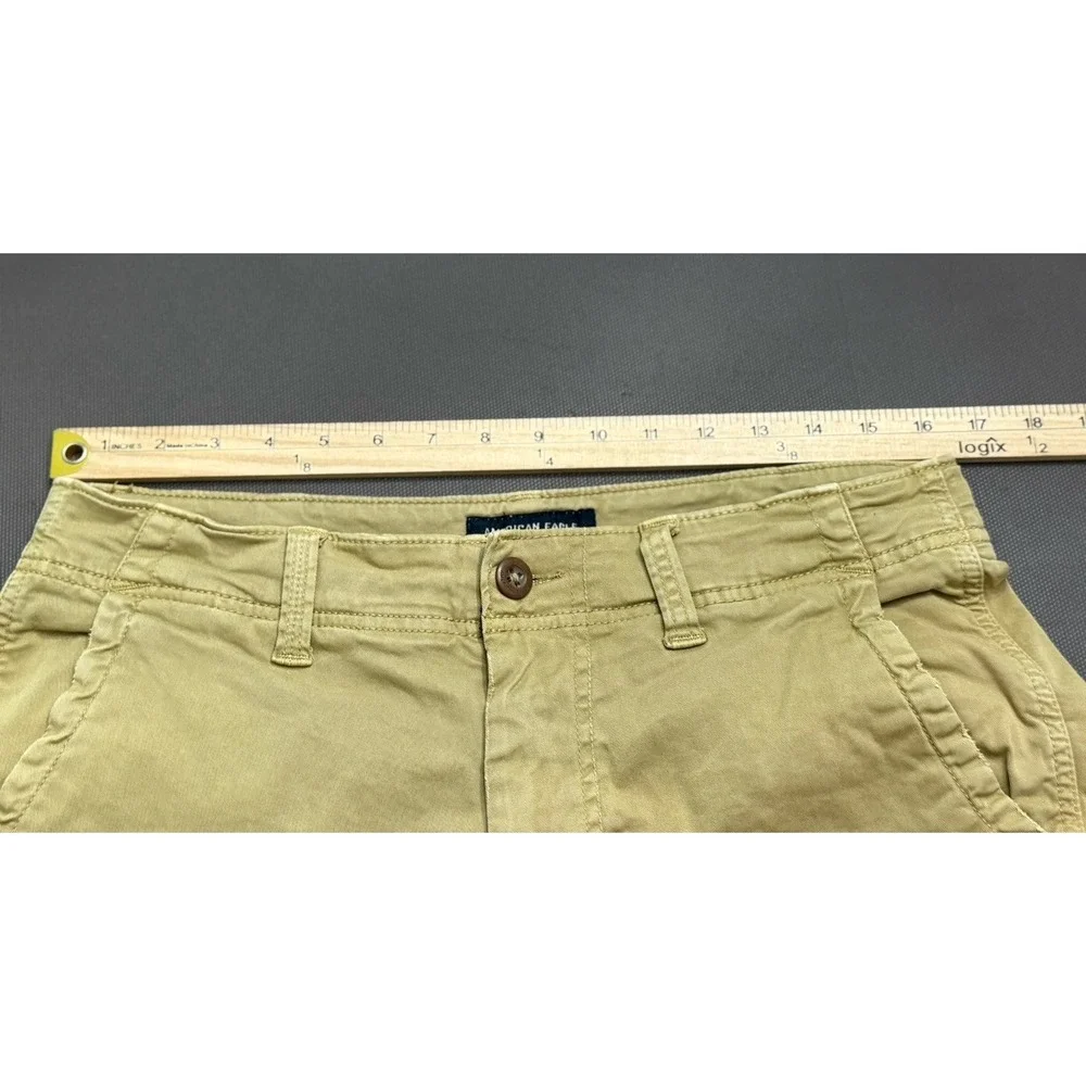 American Eagle Extreme Flex Cargo Shorts Mens 31 Tan Cotton Stretch Long Y2K